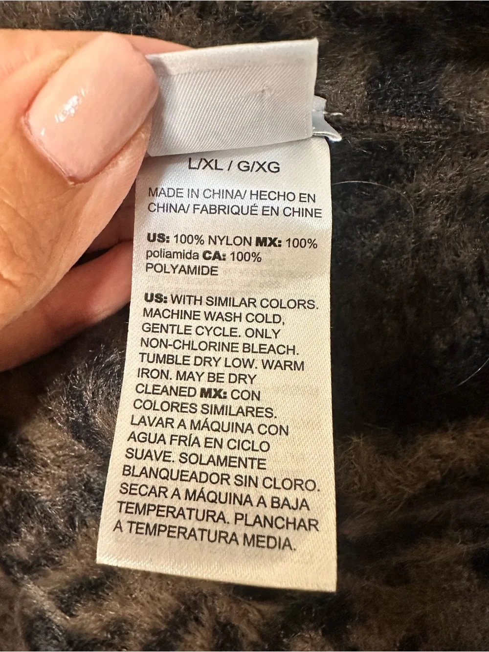 Chico's Taupe and Black Leopard-Print Poncho L/XL